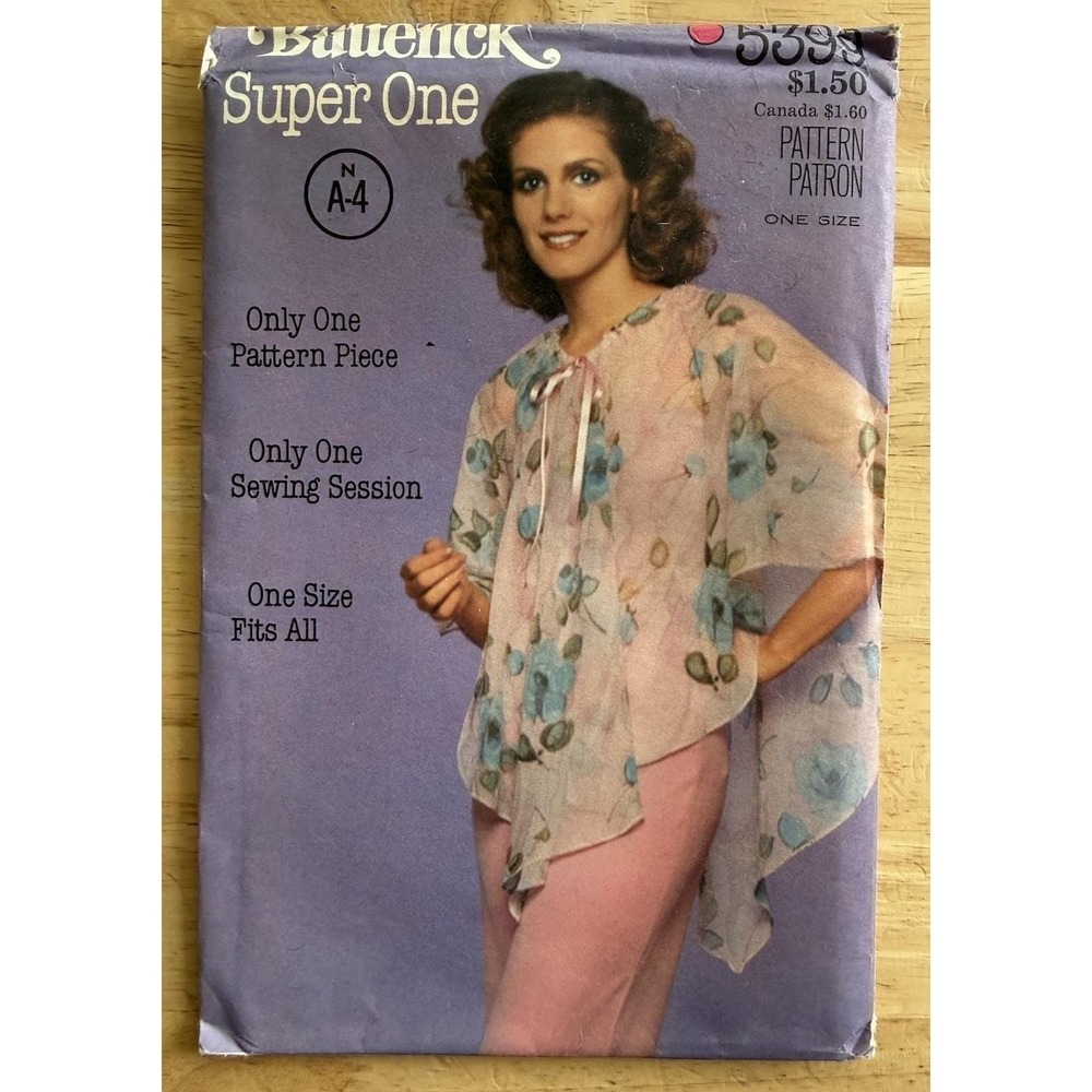 Butterick Super One Misses' Oval Top One Size Fits All Pattern 5399‎ Uncut FF